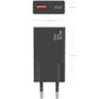 Aisens Cargador GaN Ultra Delgado 30W con USB-C y USB-A, Negro